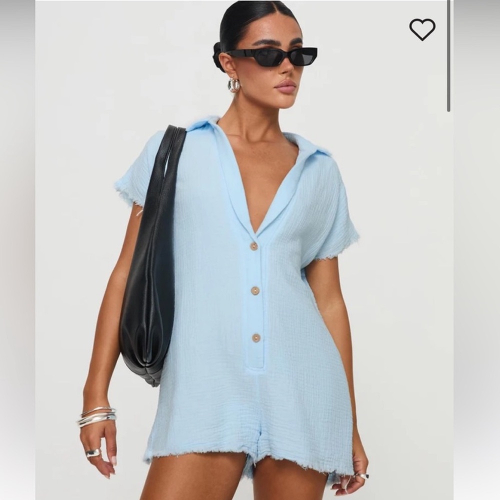 Princess Polly - Salt Lake Romper - Sky Blue - SIZE 0